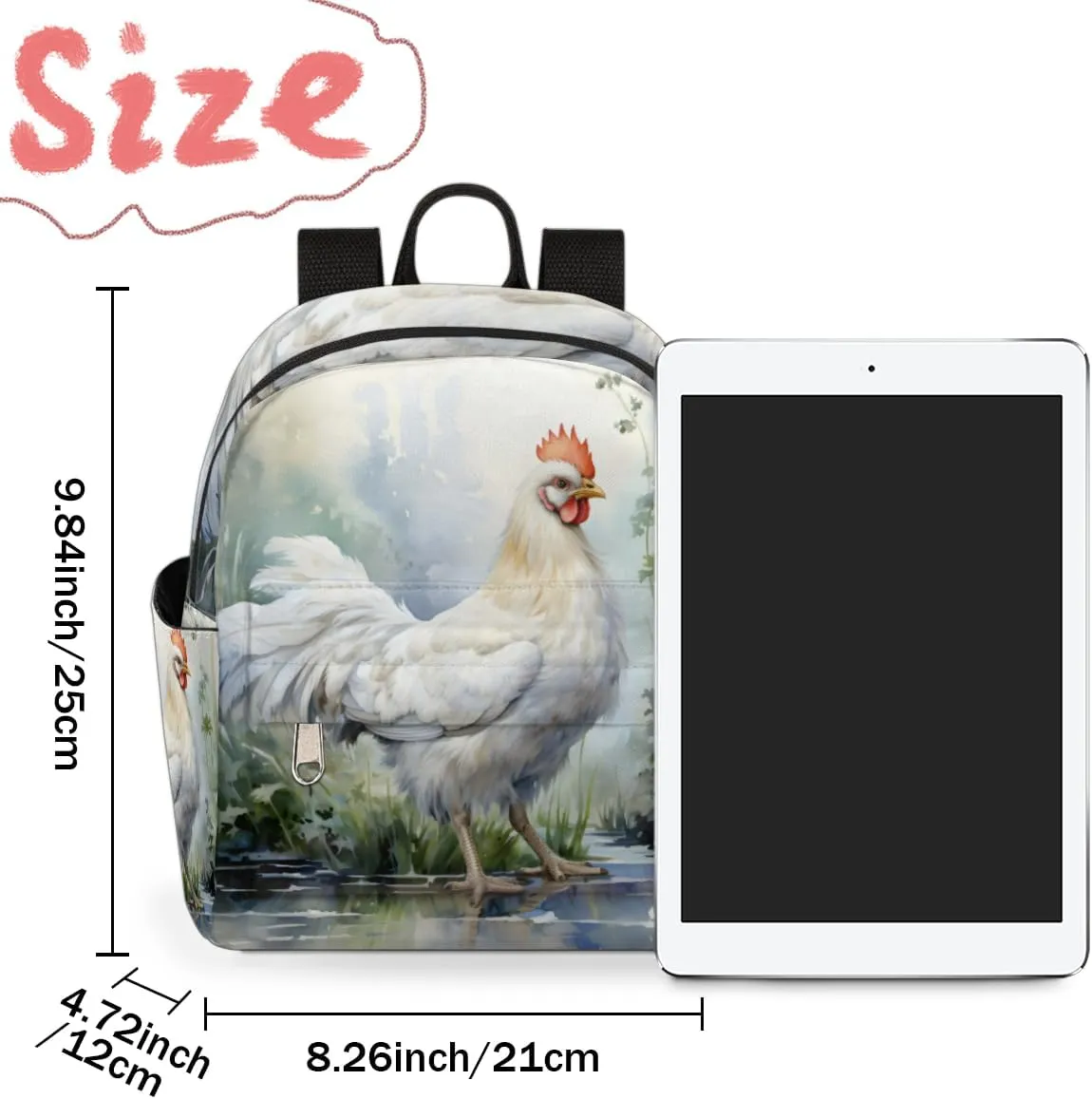 Farm Rooster Hens Chickens Mini Backpack Purse for Women Lightweight Shoulder Bag Women Shopping Backpack Small Backpacks Purse