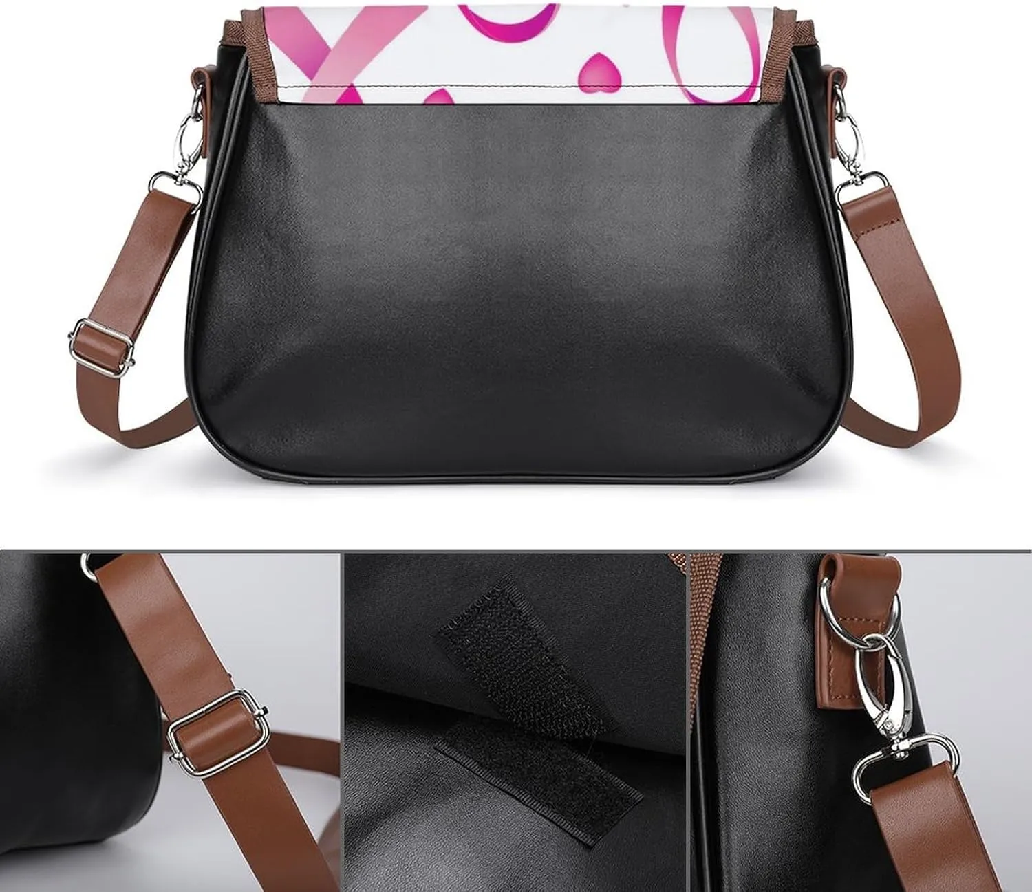Fashion Crossbody Bag Vintage Leather Shoulder Purse With Adjustable Strap