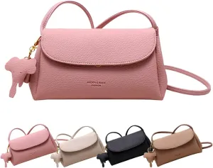 Fashion Crossbody Bag with Elephant Pendant, Women's Mini Stylish PU Crossbody Bag Adjustable Shoulder Bag