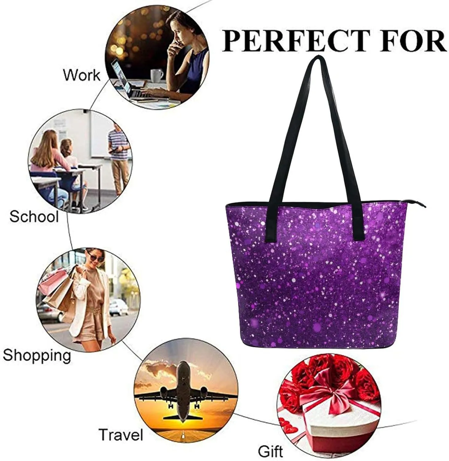 Fashion Leather Tote Bag Travel Work Daily Essentials Handbag Unisex Handbag