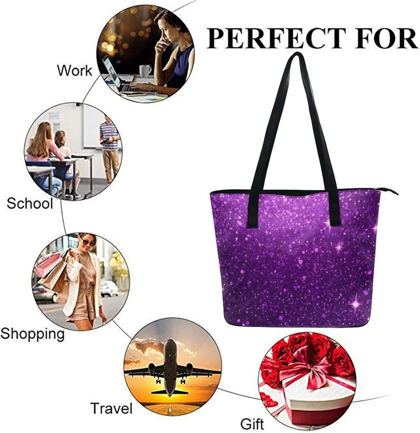 Fashion Leather Tote Bag Travel Work Daily Essentials Handbag Unisex Handbag