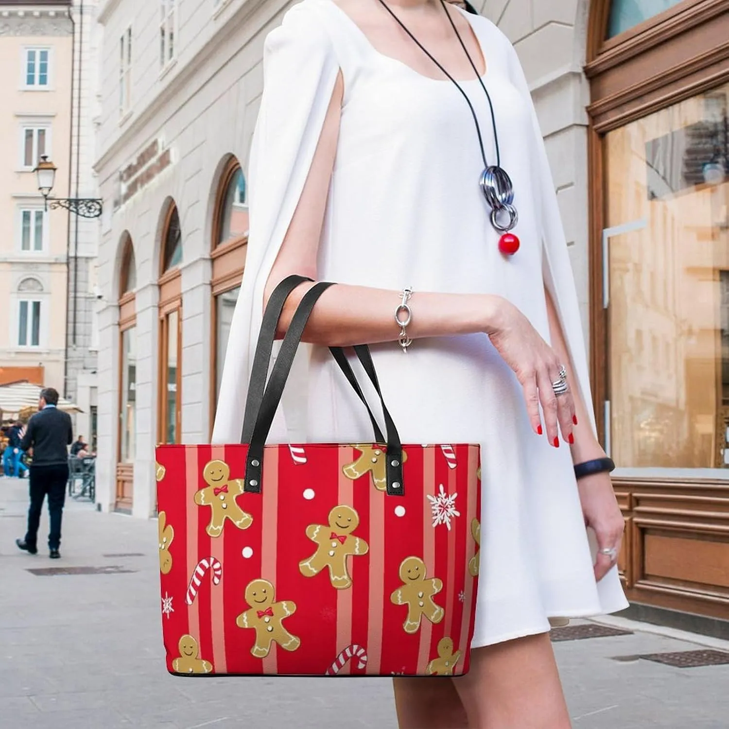 Fashion Leather Tote Bag Travel Work Daily Essentials Handbag Unisex Handbag