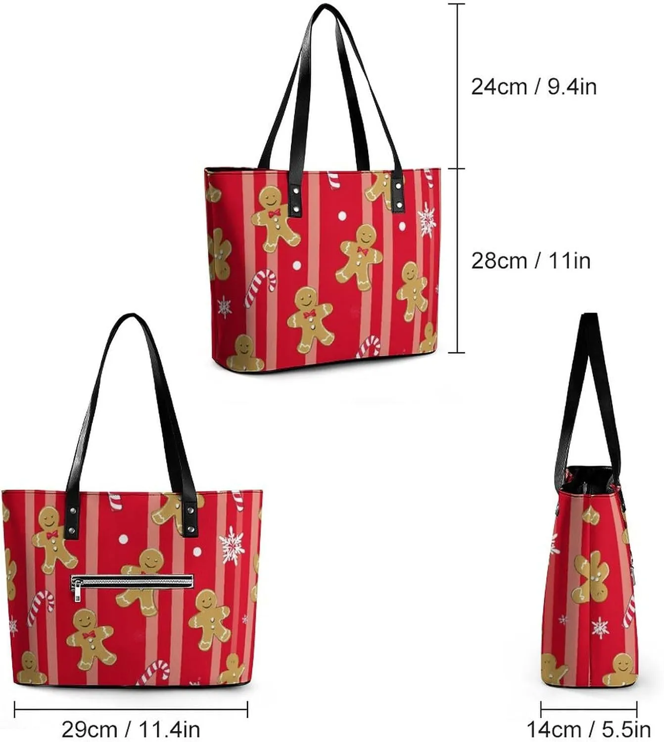 Fashion Leather Tote Bag Travel Work Daily Essentials Handbag Unisex Handbag