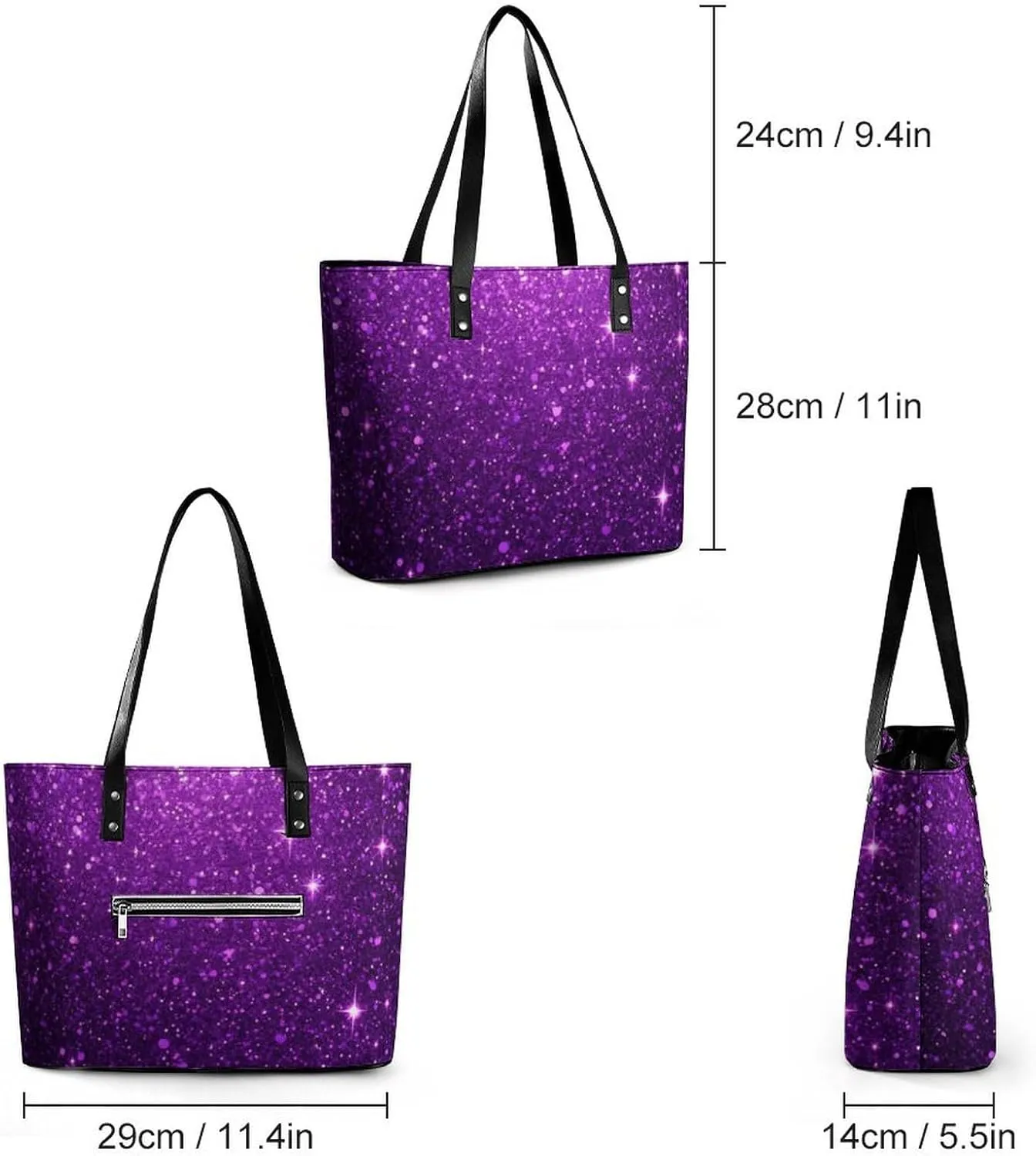 Fashion Leather Tote Bag Travel Work Daily Essentials Handbag Unisex Handbag