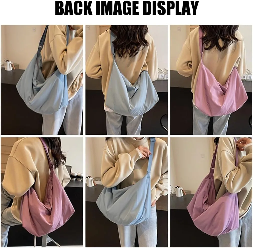 Fashion Nylon Crossbody Bag For Ladies Large Compartment Shoulder Purse Armpit Bag For Students And Commuters