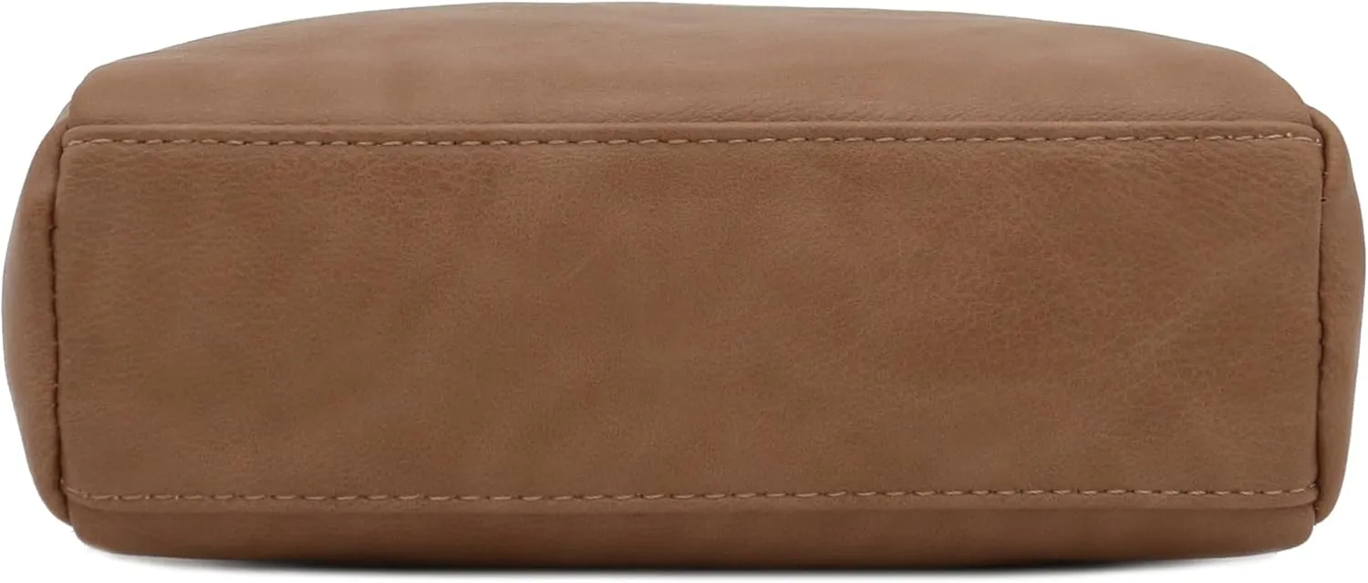 FashionPuzzle Triple Zip Small Crossbody Bag