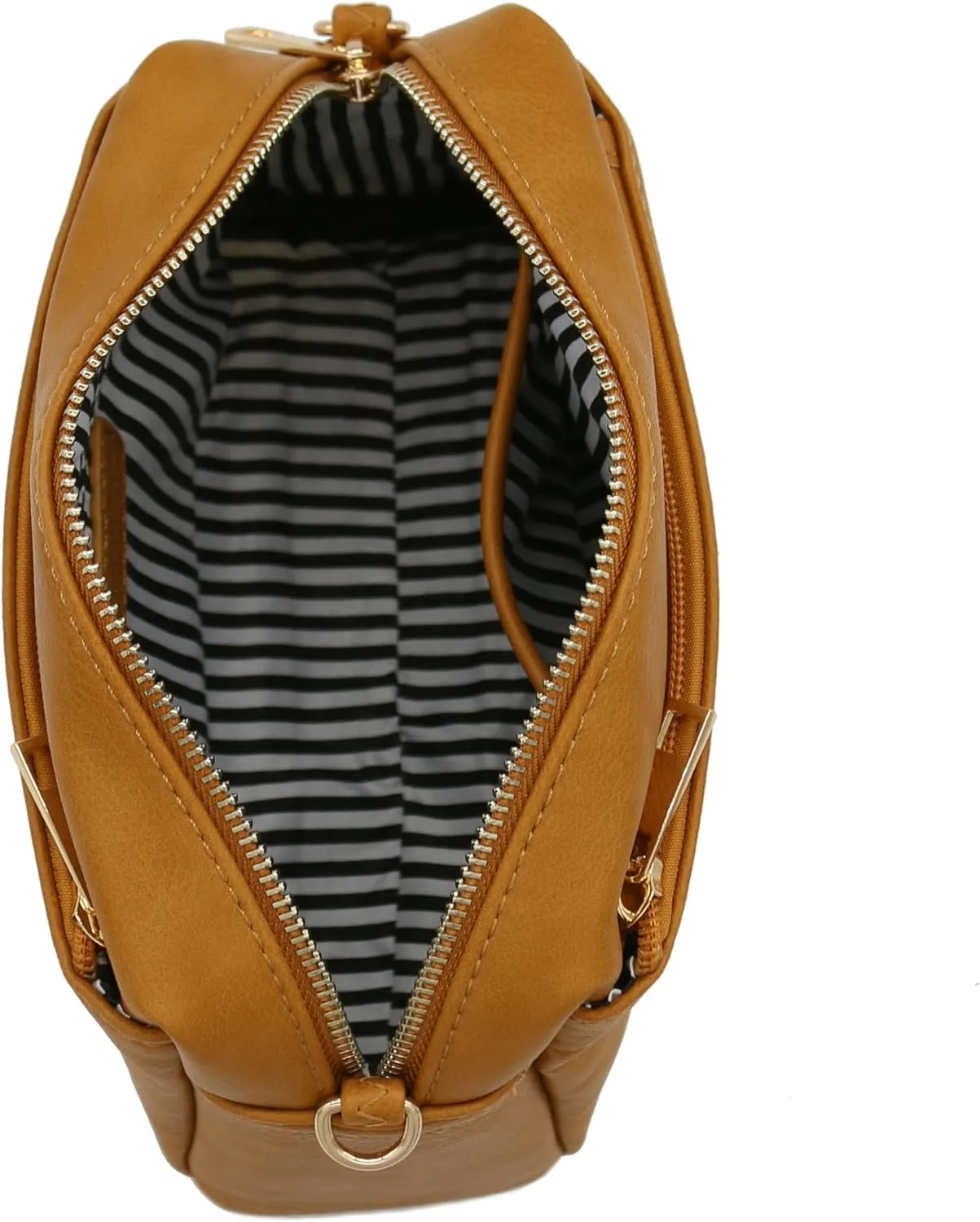 FashionPuzzle Triple Zip Small Crossbody Bag