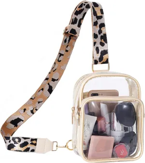 FINGUOLA Clear Bag Stadium Approved,Clear Sling Bag for Women Concerts Sports Travelling Hiking Running with Adjustable Strap