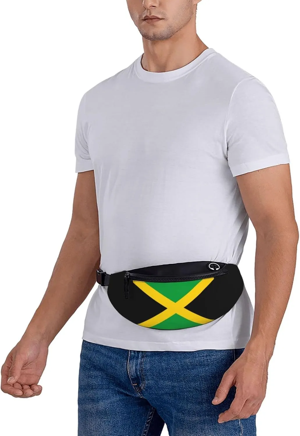 Flag of Jamaica Fanny Pack Crossbody Waist Bag Pack for Men Women. Belt Bag for Travel Walking Running Hiking Fishing.