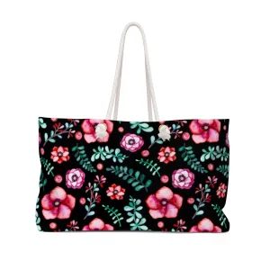 Floral In Black Weekender Bag