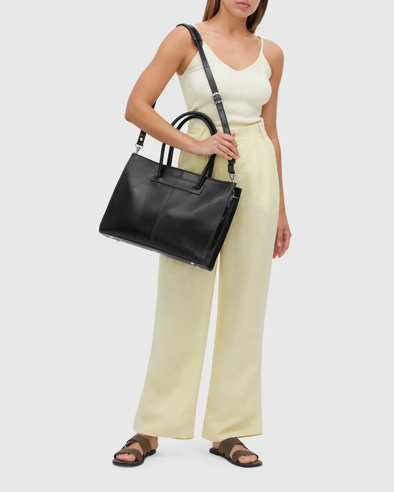 Florence Black - Leather Tote Work Bag