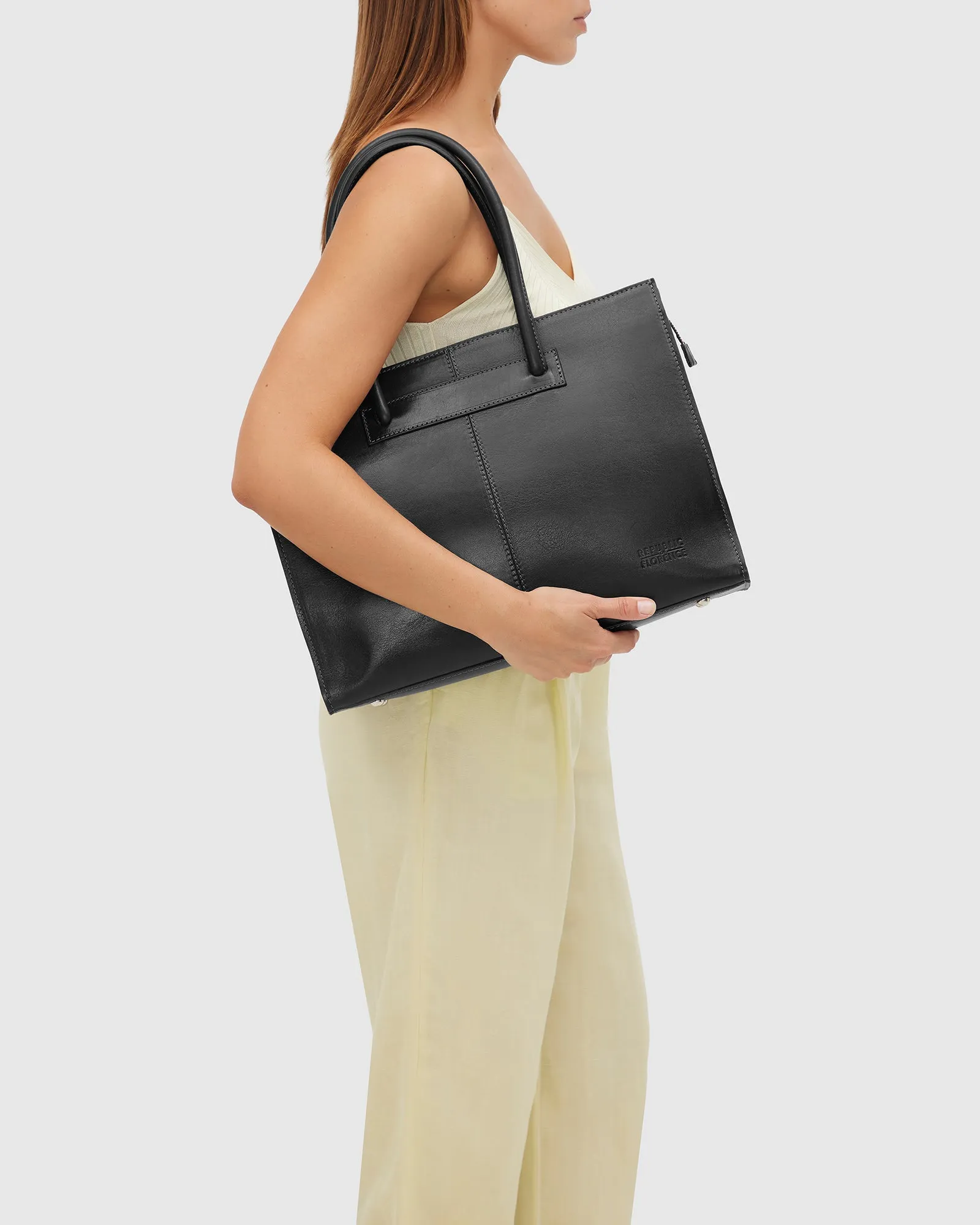 Florence Black - Leather Tote Work Bag