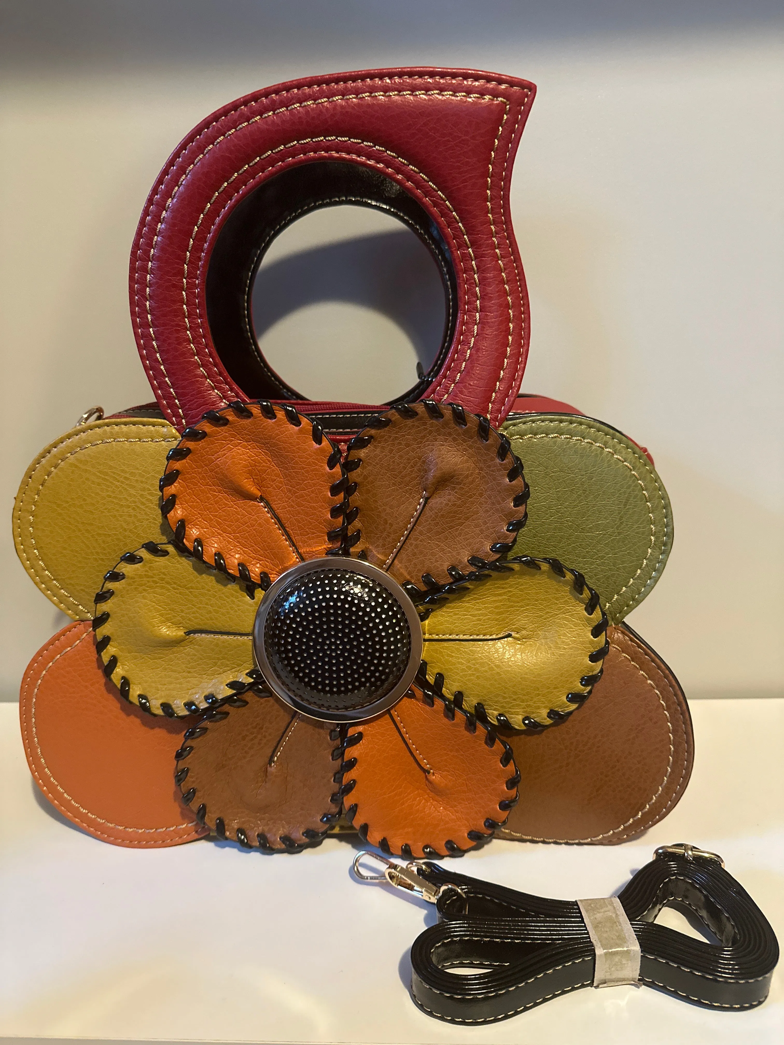 Flower Purse w/ Adjustable Crossbody Strap