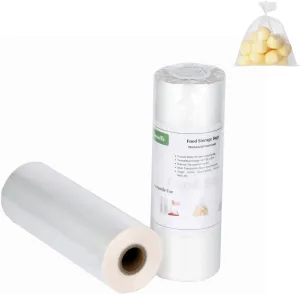 Food Storage Bags 10" x 14" 1 Gallon Clear Plastic Bag Roll Food-grade Plastic Produce Bag roll for lunches, Freezer & Oven-Safe PE bags for Kitchen Use, Fruits, Meat, Sandwich Bags 420/Roll