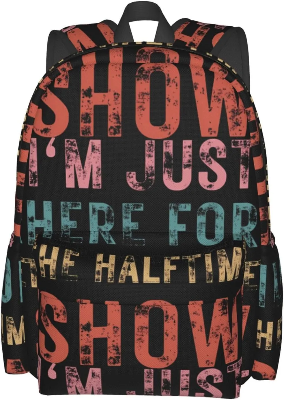 Football I'm Just Here For The Halftime Show Backpack Casual Laptop Backpack Large Capacity Double Shoulder Bag Travel Daypack For Women Men