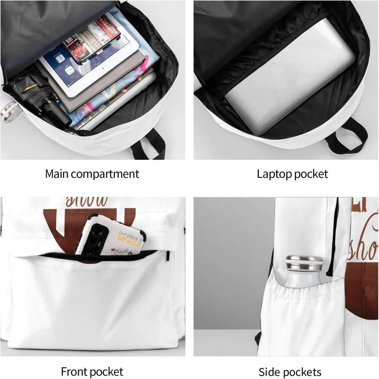 Football I'm Just Here For The Halftime Show Backpack Casual Laptop Backpack Large Capacity Double Shoulder Bag Travel Daypack For Women Men