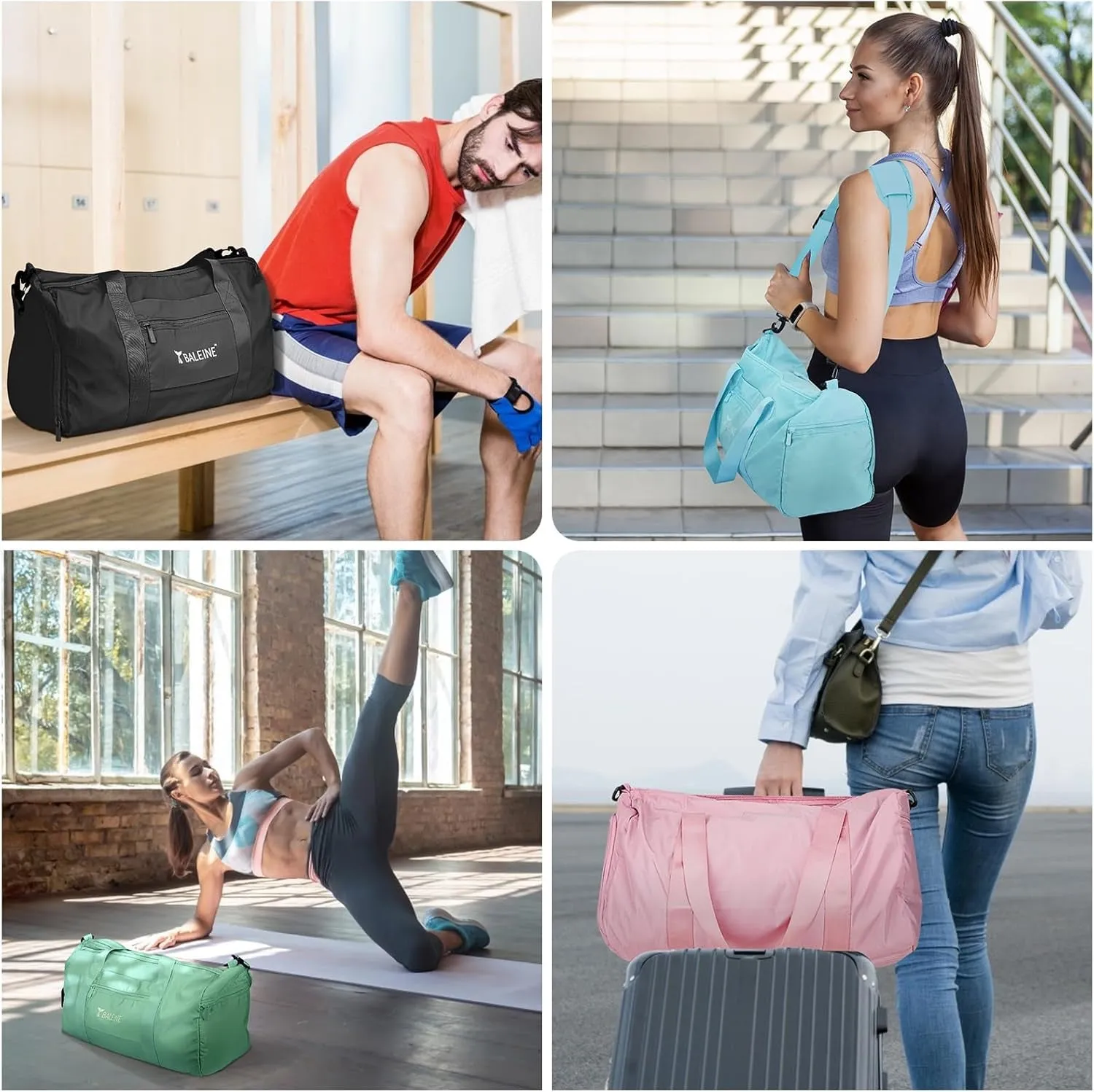 for Massive price drop Bag & Weekend with Clothes - Compartments Lightweight Gym Duffel Optimized (Green) Waterproof Wet Bag Getaways Sports Versatile Shoe