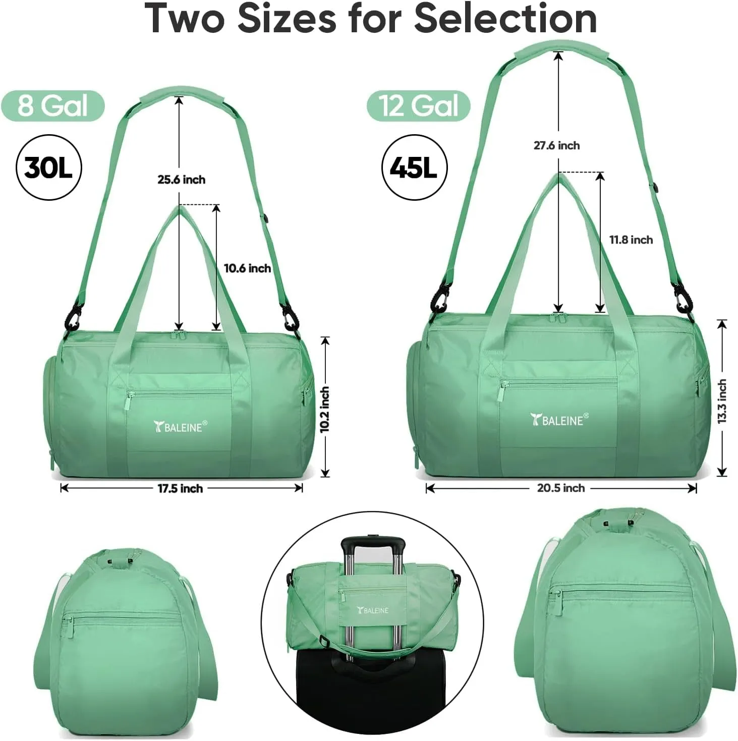 for Massive price drop Bag & Weekend with Clothes - Compartments Lightweight Gym Duffel Optimized (Green) Waterproof Wet Bag Getaways Sports Versatile Shoe