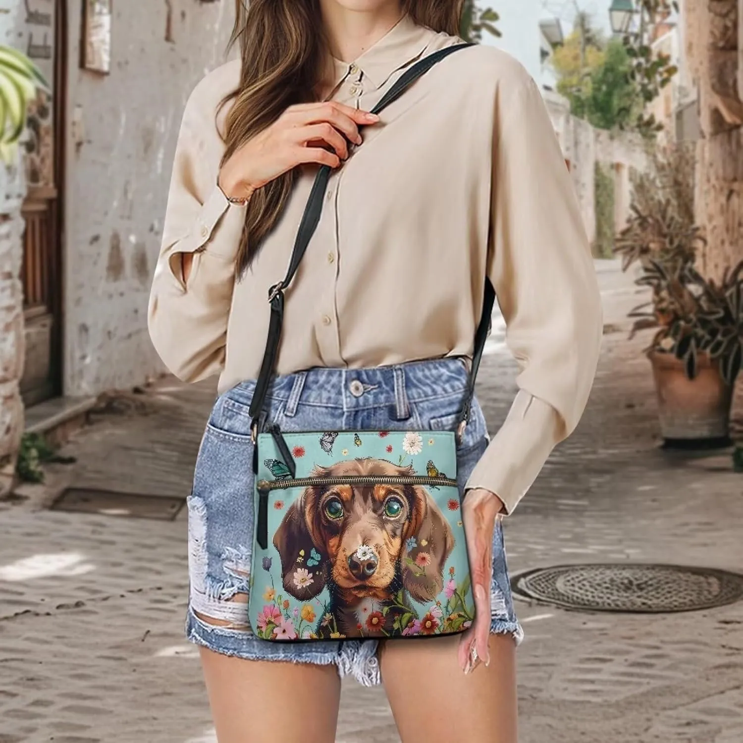 FOR U DESIGNS Crossbody Bags for Women Trendy Travel Leather Shoulder Satchel Bags with Zipper Pockets for Work