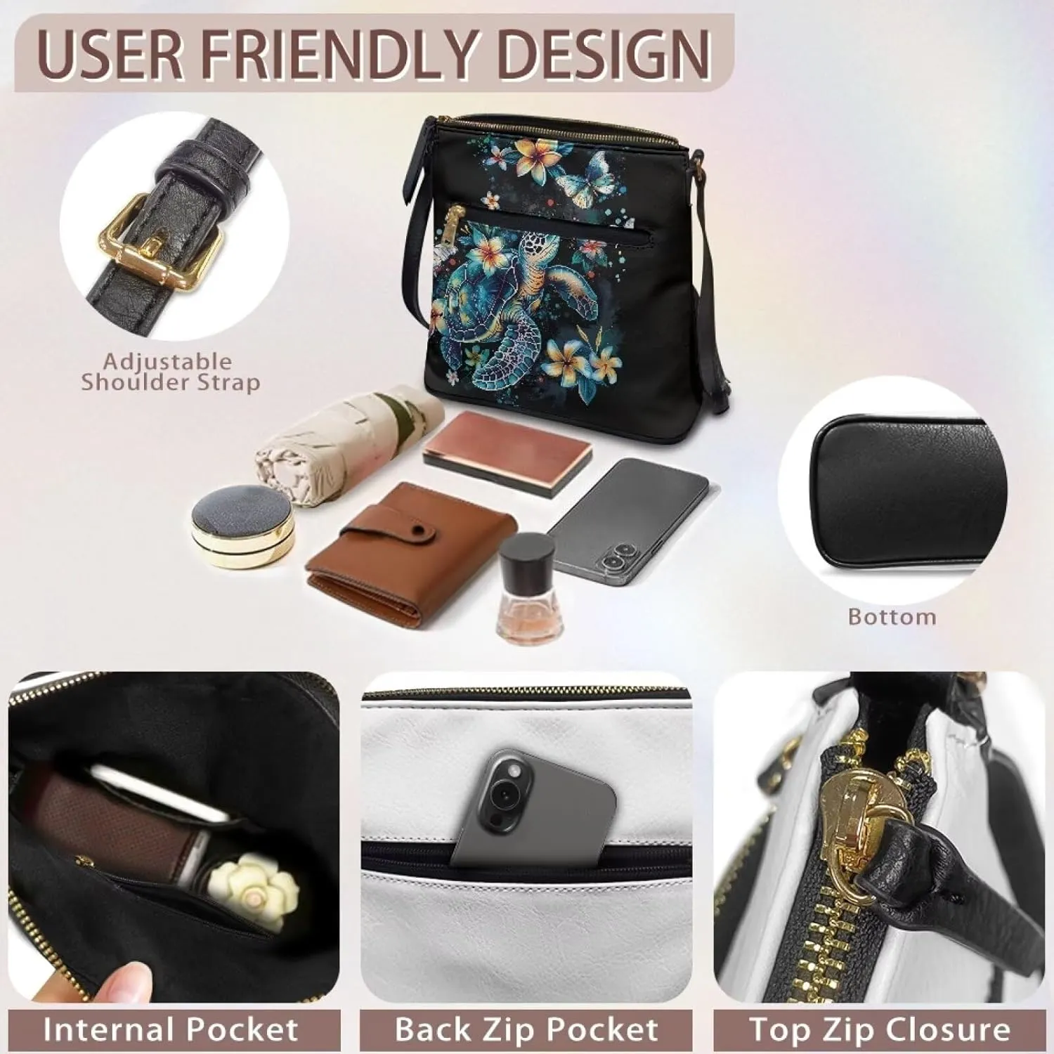 FOR U DESIGNS Leather Crossbody Bags for Women Shoulder Bags for Work Travel Sling Bag