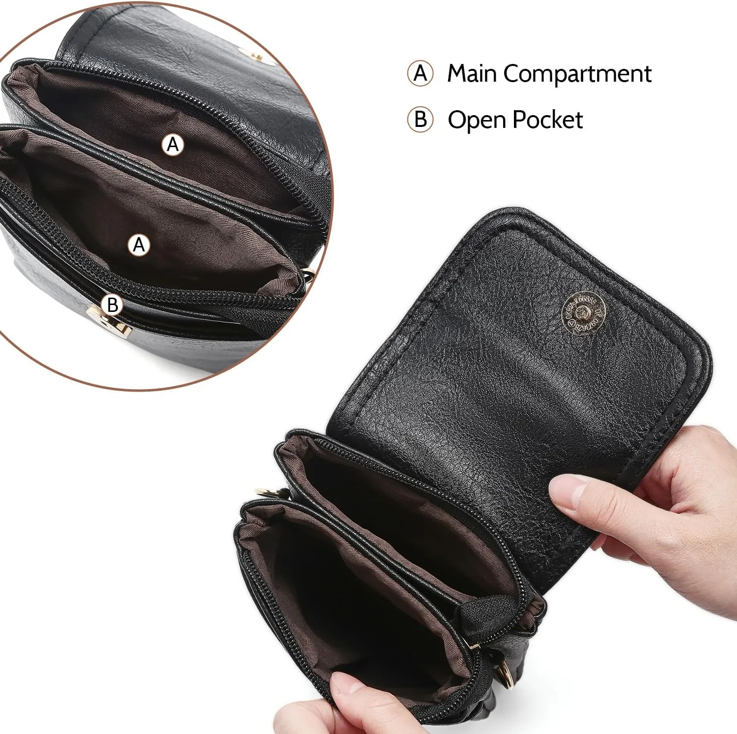 FOXLOVER Small Crossbody Bags for Women Designer Cell Phone Bag Wallet Purses Adjustable Strap
