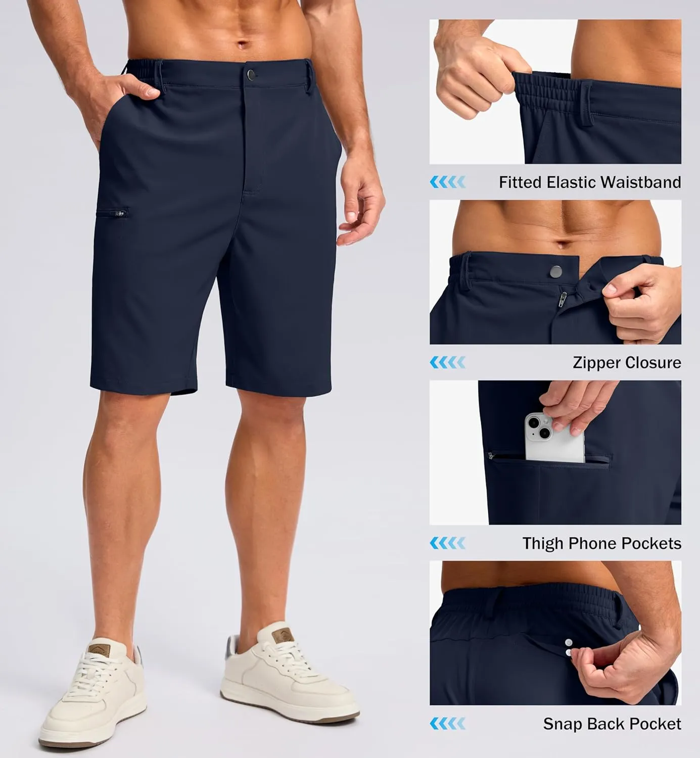 G Gradual Men's Casual Shorts 7"/ 9" Lightweight 4 Pockets Stretch Quick-Dry Summer Shorts for Golf Work Hiking Trips