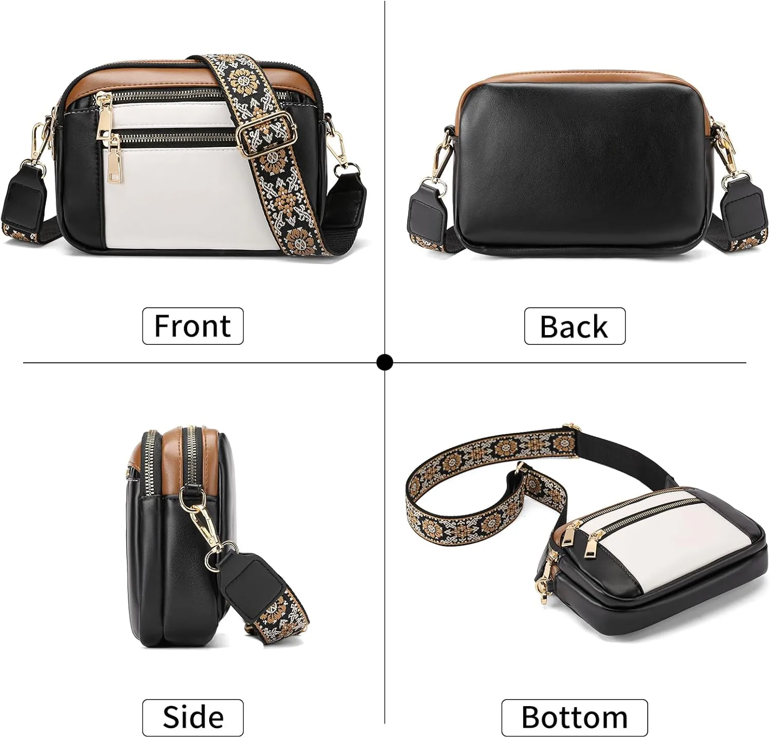 GAEKEAO Crossbody Purses for Women Small Crossbody Bags Vegan Leather Trendy Shoulder Handbags with Adjustable Shoulder Strap