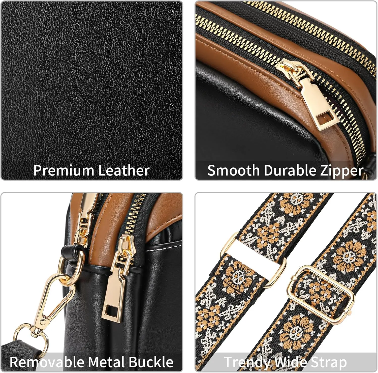 GAEKEAO Crossbody Purses for Women Small Crossbody Bags Vegan Leather Trendy Shoulder Handbags with Adjustable Shoulder Strap