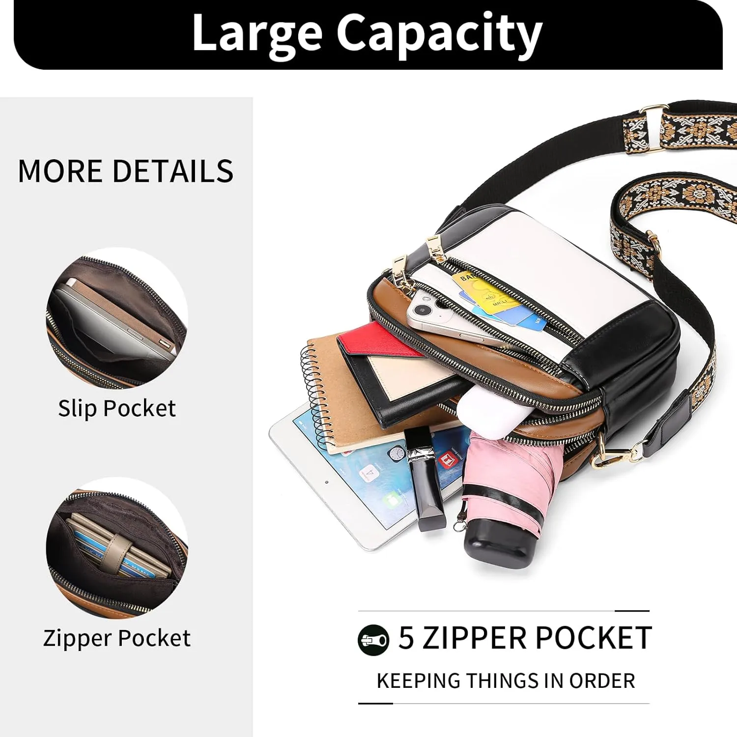 GAEKEAO Crossbody Purses for Women Small Crossbody Bags Vegan Leather Trendy Shoulder Handbags with Adjustable Shoulder Strap
