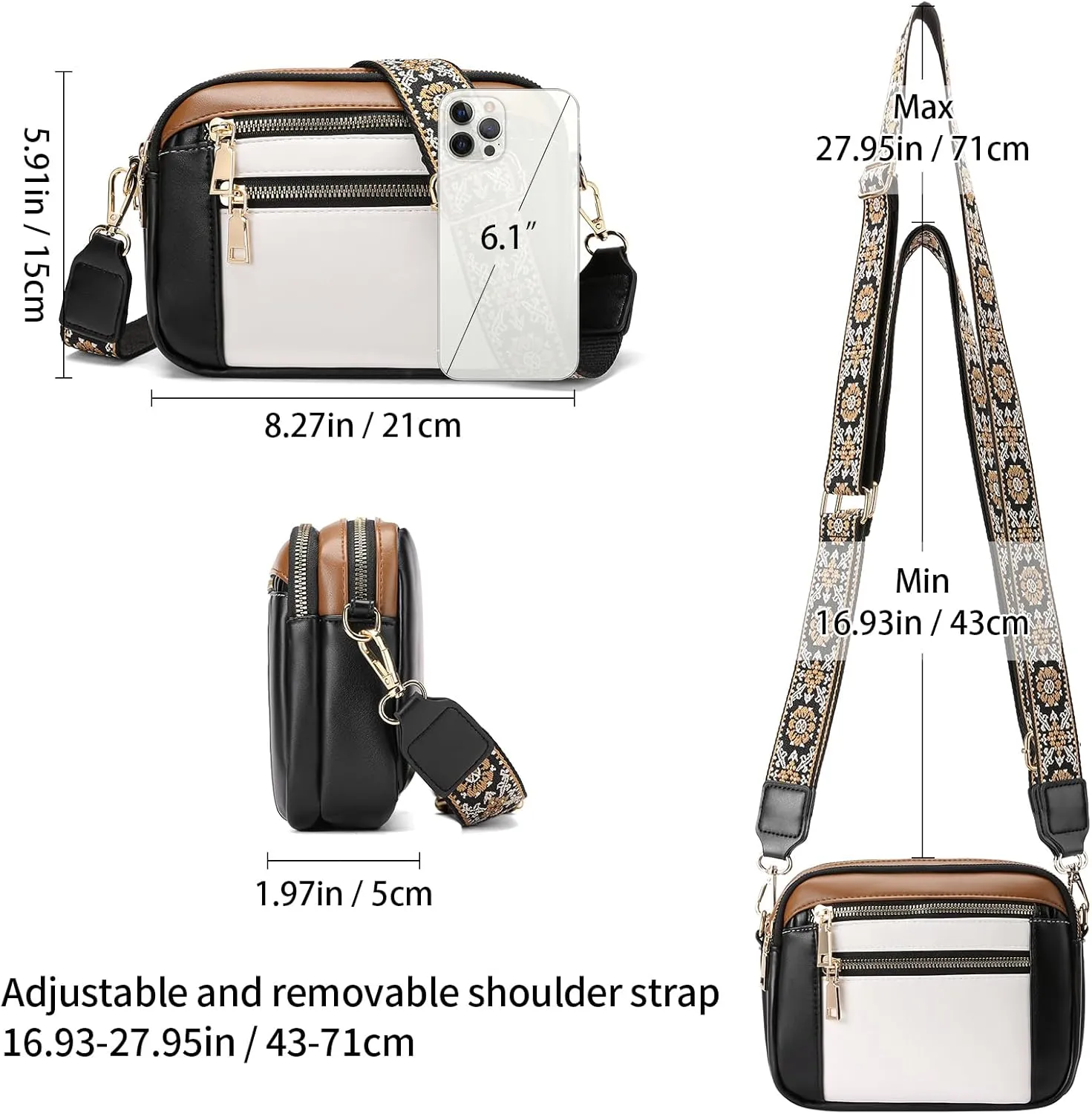 GAEKEAO Crossbody Purses for Women Small Crossbody Bags Vegan Leather Trendy Shoulder Handbags with Adjustable Shoulder Strap