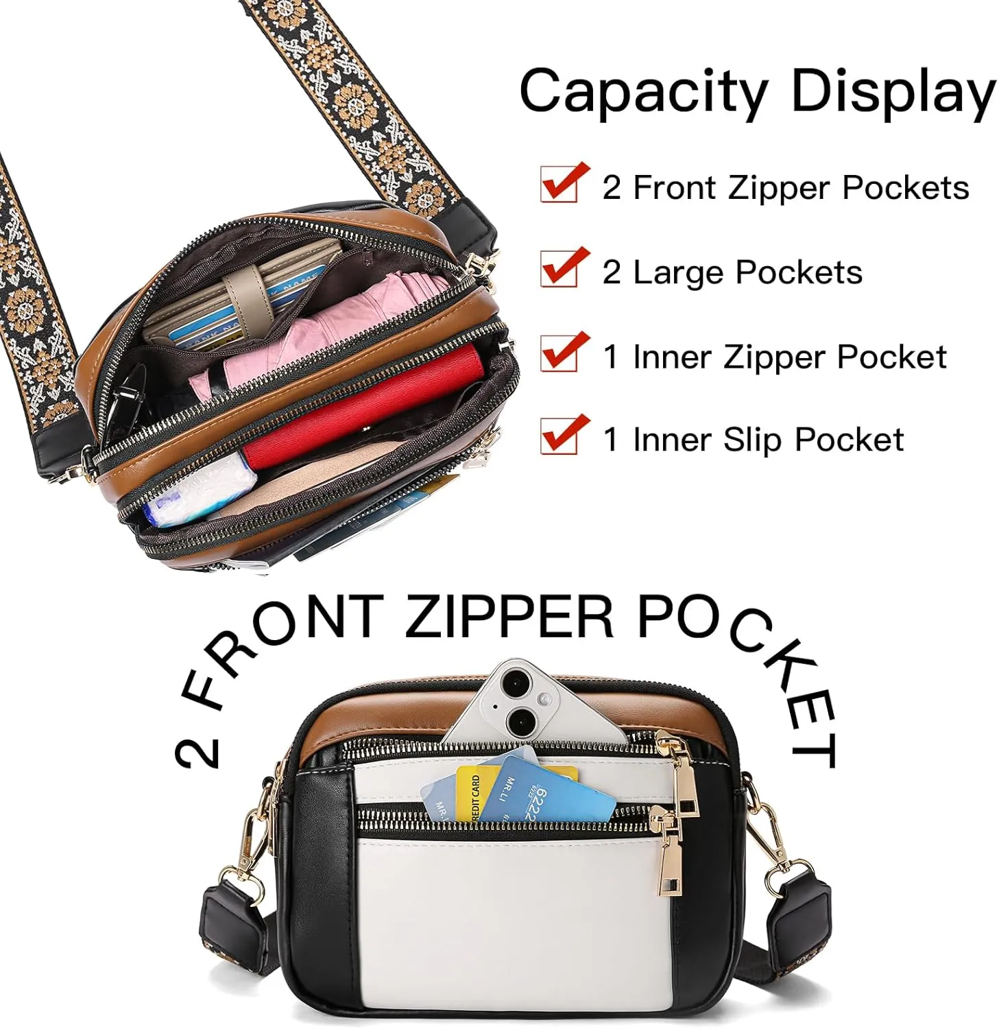 GAEKEAO Crossbody Purses for Women Small Crossbody Bags Vegan Leather Trendy Shoulder Handbags with Adjustable Shoulder Strap