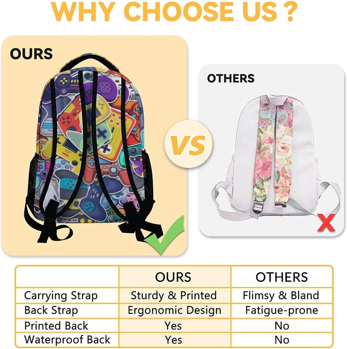 Gamer Backpack for Boys, 16 Inch Gaming Backpacks for School, Cool, Adjustable Straps, Durable, Lightweight, Large Capacity Bookbag for Kids