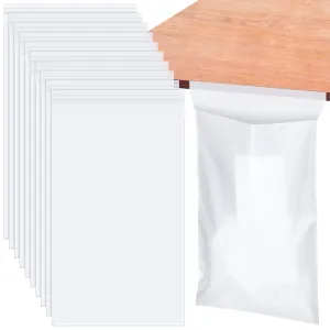 Geiserailie 200 Pcs Bedside Bags, Disposable Plastic Adhesive Garbage Bedside Bags, Portable, White, Open-ended, 7 in x 11.5 in Ideal for Hospital and Home Use