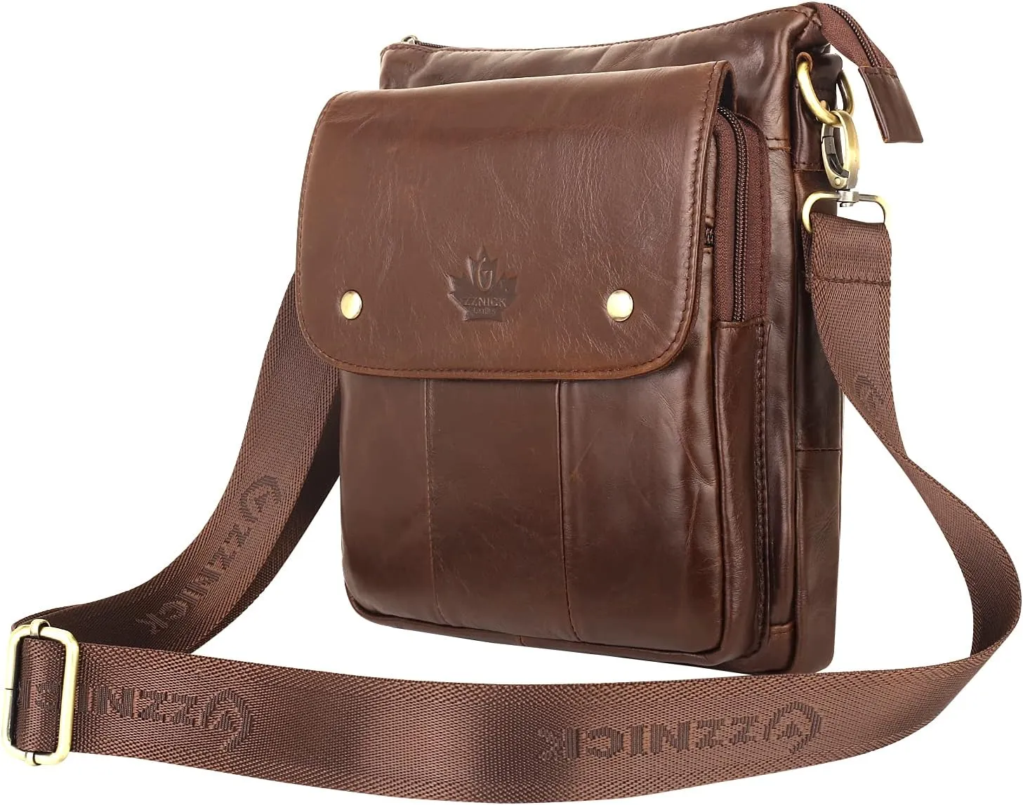 Genuine Leather Messenger Bag, Sling Bag Crossbody Shoulder Bags for Travel Work Business