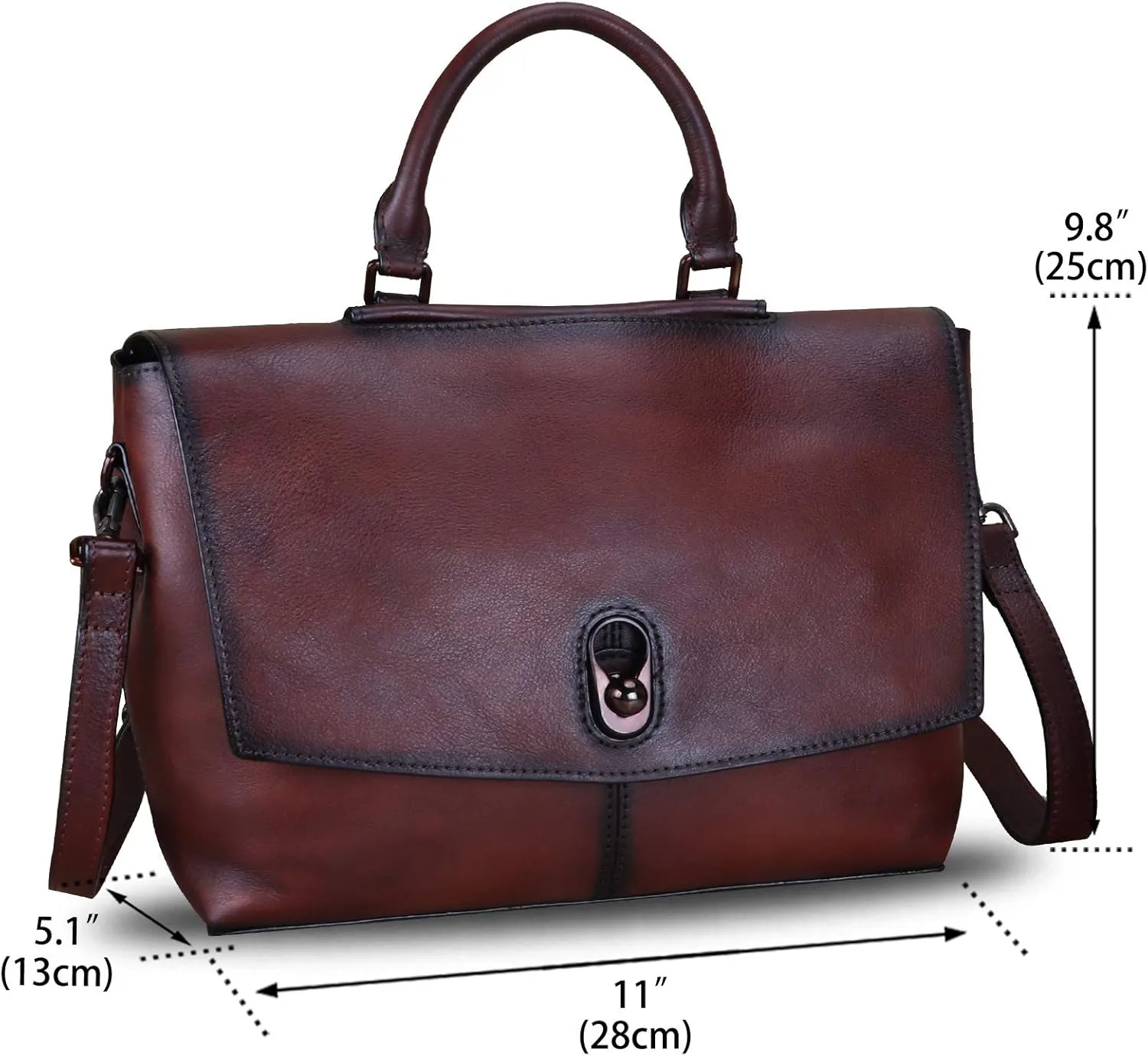Genuine Leather Satchel Purses Handbags for Women Large Capacity Shoulder Bags Lady Work Top Handle Crossbody Bag