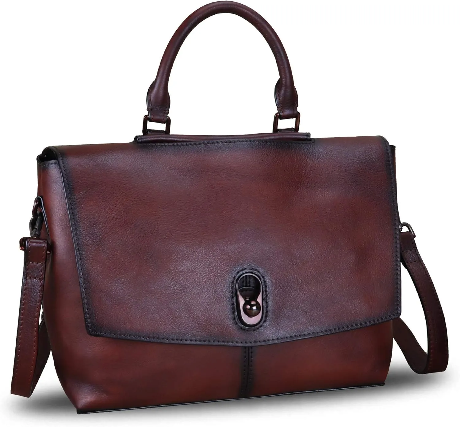 Genuine Leather Satchel Purses Handbags for Women Large Capacity Shoulder Bags Lady Work Top Handle Crossbody Bag