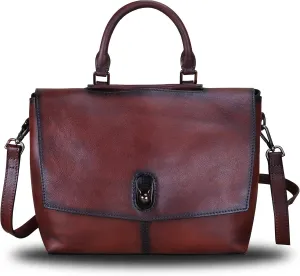 Genuine Leather Satchel Purses Handbags for Women Large Capacity Shoulder Bags Lady Work Top Handle Crossbody Bag