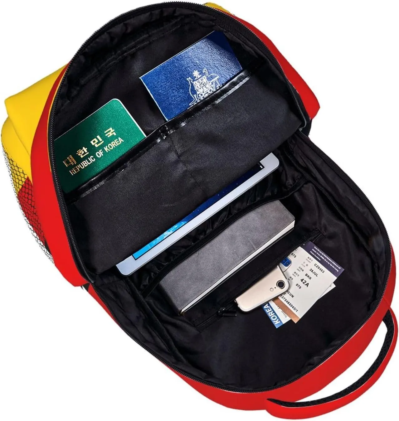 Germany Flag Casual Backpack Travel Pack Bag Laptop Backpacks With Side Pockets Front Zipper Pockets Bookpack Daypack Picnic Rucksack Computer Bag