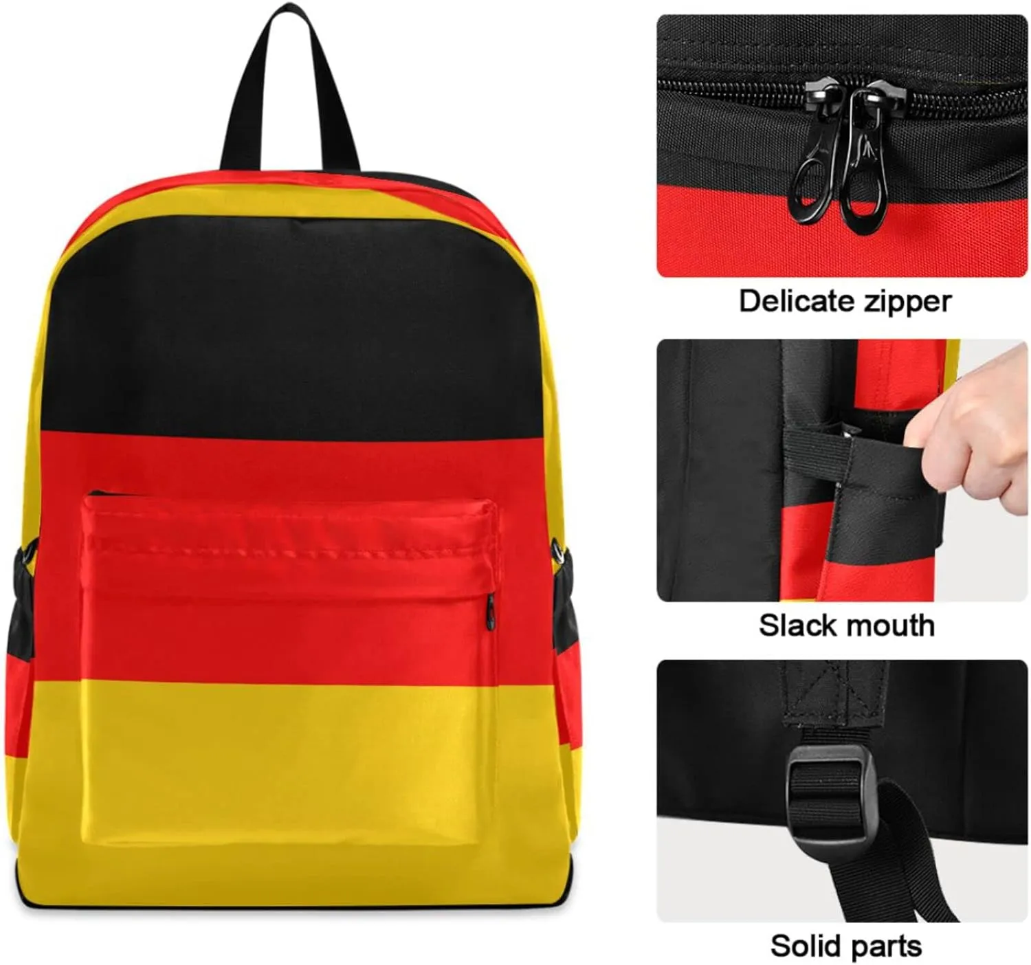 Germany Flag Large Portable Laptop Backpack Durable Travel Computer Bag for Men Women School Bookbag Work