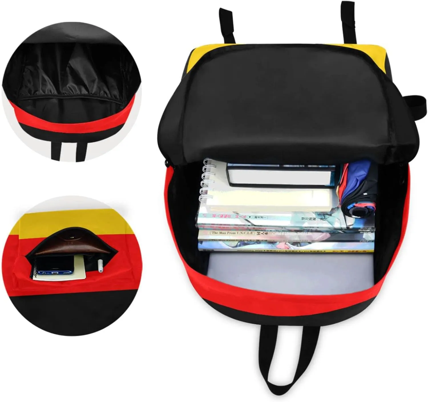 Germany Flag Large Portable Laptop Backpack Durable Travel Computer Bag for Men Women School Bookbag Work