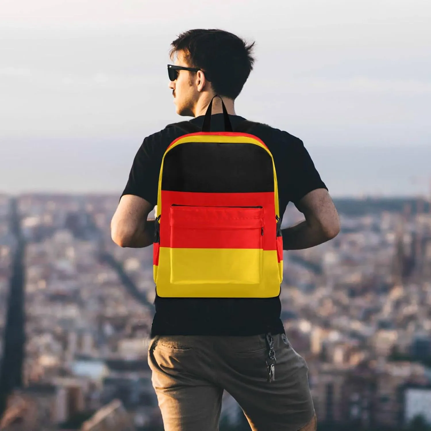 Germany Flag Large Portable Laptop Backpack Durable Travel Computer Bag for Men Women School Bookbag Work