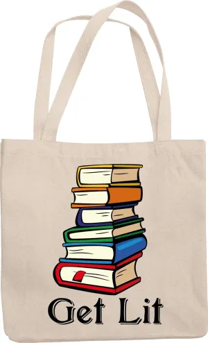 Get Lit! Straight And Clever Reusable Tote Bag For Readers, Book Enthusiasts, Collectors, Professors, Students, Young Professionals, Teens, Moms, Writers, Women And Men