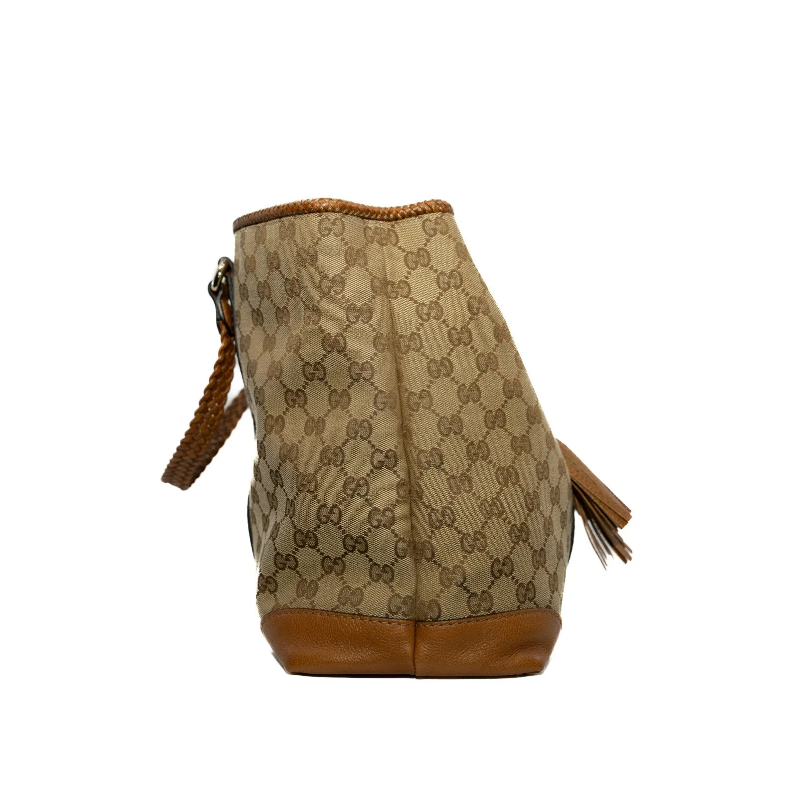 GG In Brown/Beige Canvas/Leather Marrakech Tote Bag GHW