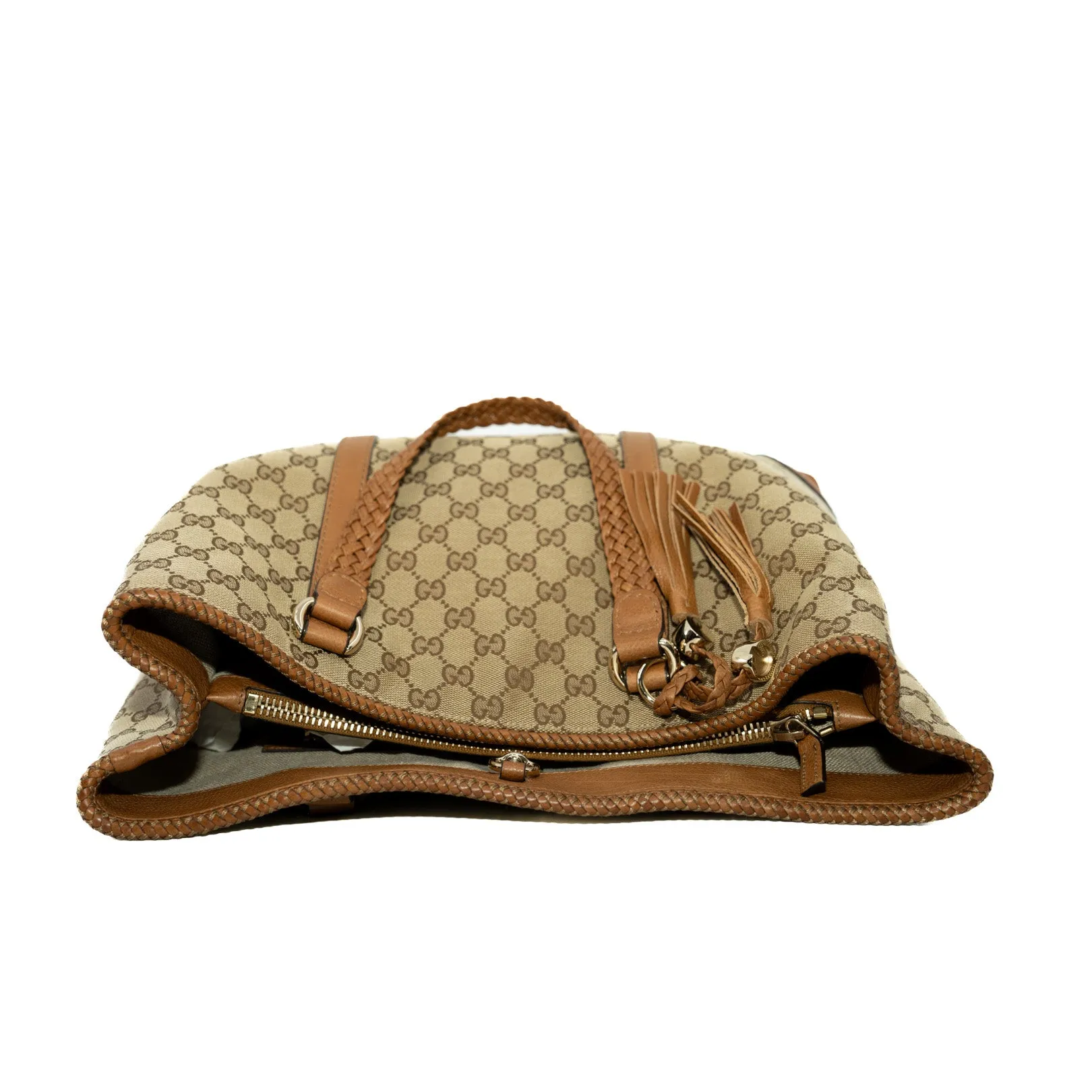 GG In Brown/Beige Canvas/Leather Marrakech Tote Bag GHW