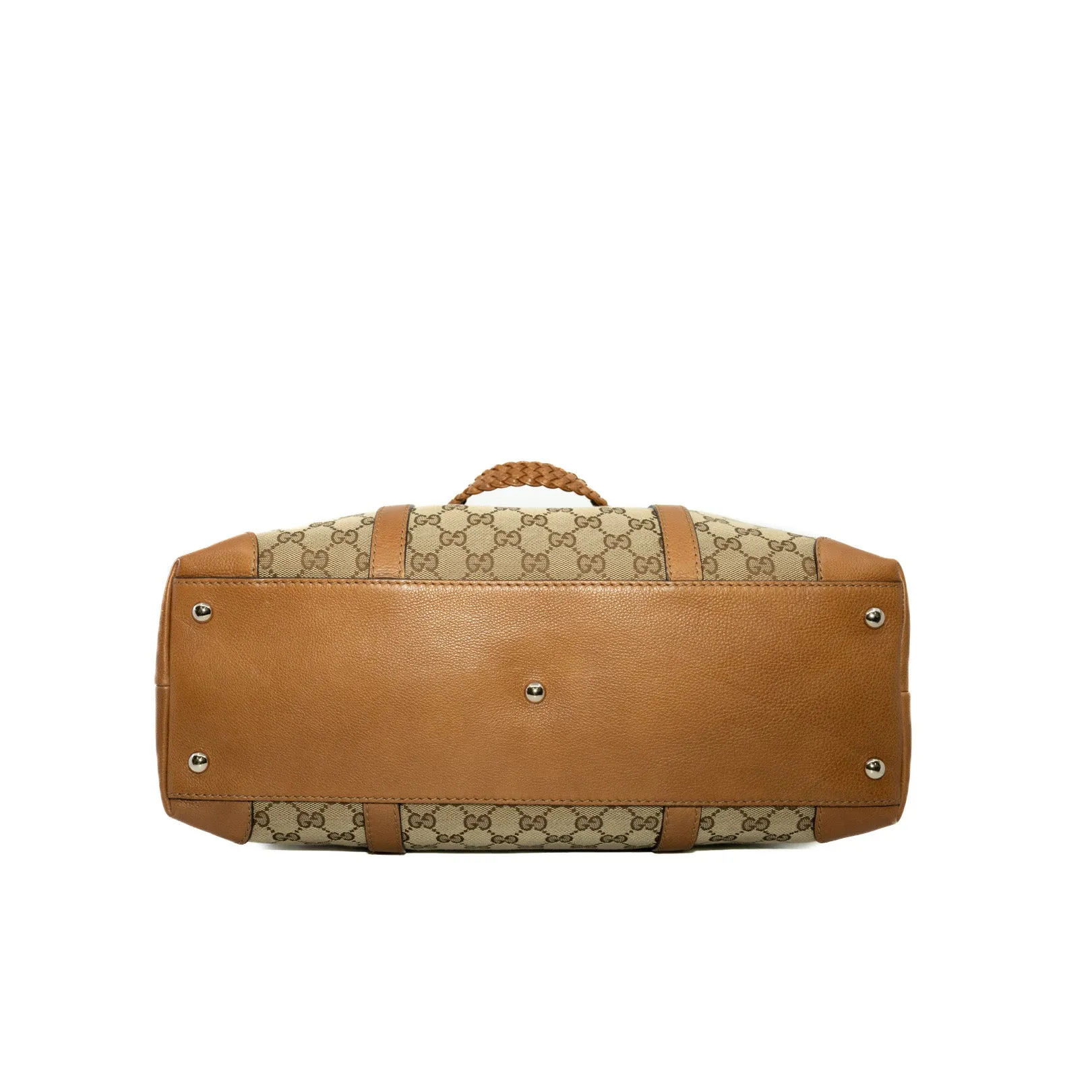 GG In Brown/Beige Canvas/Leather Marrakech Tote Bag GHW