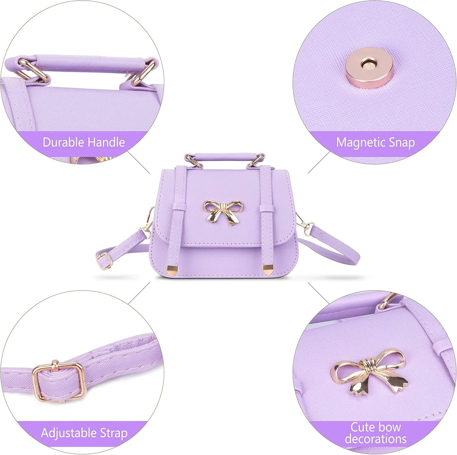 Girls Purse for Kids Crossbody Cute Princess Handbags Shoulder Bag for Toddler Little Girl Gifts