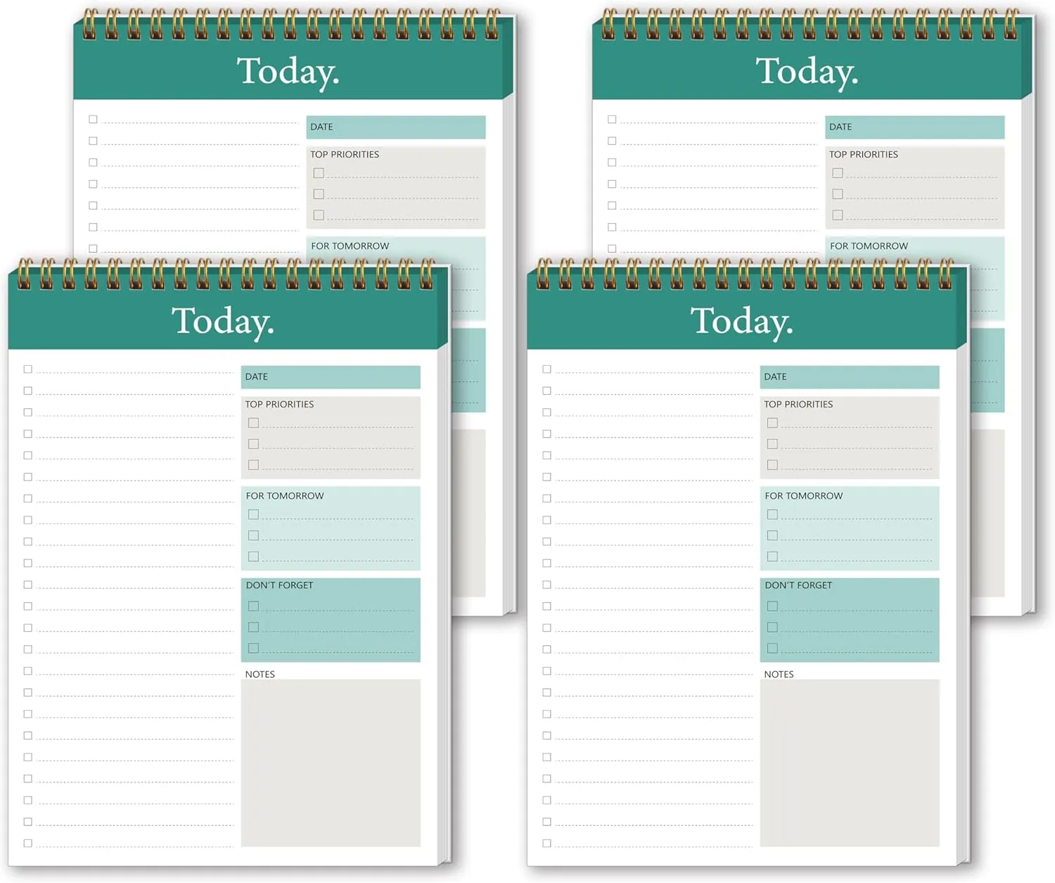 GOLDPEI To Do List Notepad - Daily Planner Pad Undated 52 Sheets Tear Off, 6.5" x 9.8" Planning Pad Checklist Productivity Note Pad for Work and Personal Organized (4 Pack)