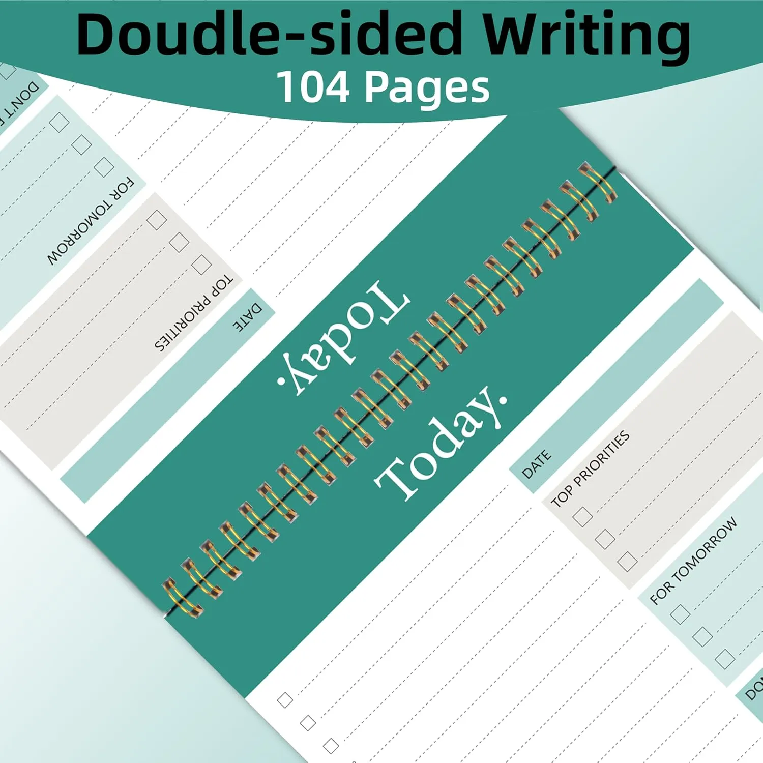 GOLDPEI To Do List Notepad - Daily Planner Pad Undated 52 Sheets Tear Off, 6.5" x 9.8" Planning Pad Checklist Productivity Note Pad for Work and Personal Organized (4 Pack)