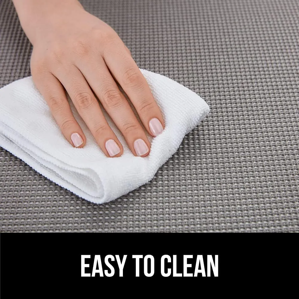 GORILLA GRIP powerGRIP Drawer Shelf and Cabinet Liner, Thick Strong Hold, Non-Adhesive Liners Protect Kitchen Cabinets and Cupboard, Bathroom Drawers, Easy Install, Breathable Mat, 12" x10' Quatrefoil