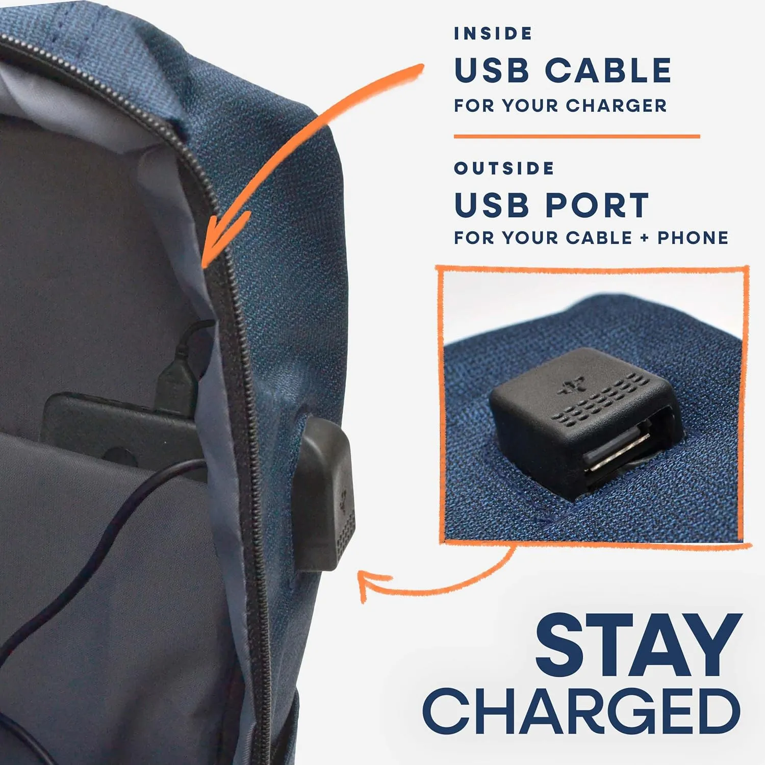 Gray 17" x 12" x 5.5" Classic Minimalist USB Charging Port Water Repellent Travel Backpack for Women and Men